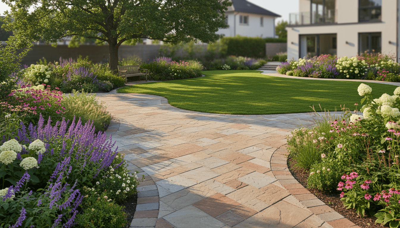 Landscaper discussing a garden plan with a homeowner
